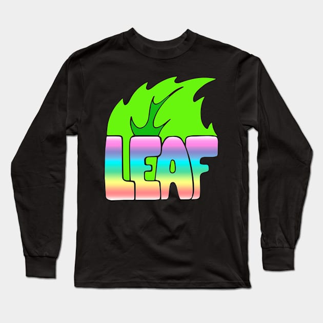 leaf of a tree, colored word "leaf" Long Sleeve T-Shirt by Jlissenok